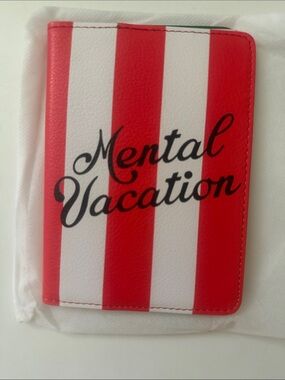 ban.do Red and White Striped "Mental Vacation" Wallet